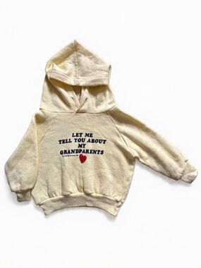 VTG 1981 Tops For Tots “Let Me Tell You About My Grandparents” Yellow Pullover